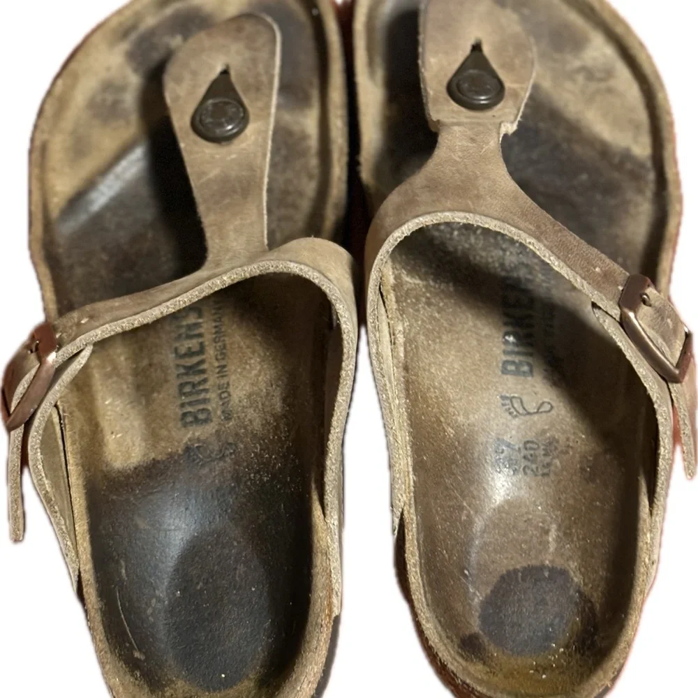 Birkenstock Women’s Brown Gizeh Leather Sandals Size 37 - Picture 4 of 4